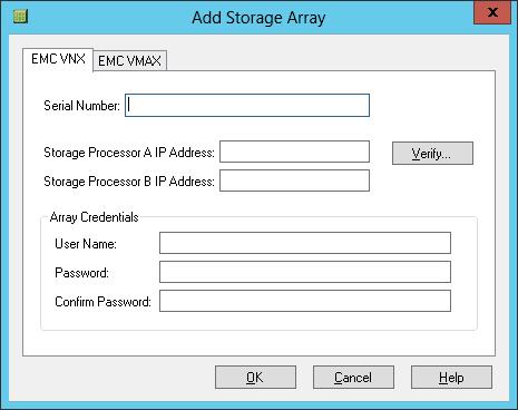 Configuration 3. Click OK. Adding storage arrays The storage arrays include VNX and Symmetrix VMAX with which the NetWorker Module for MEDITECH communicates to store the MEDITECH data. Procedure 1.