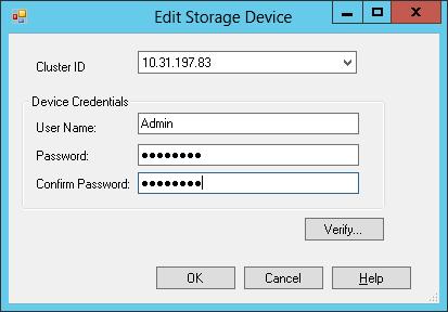 Configuration Figure 15 Edit storage device Removing storage devices 3. Edit the values in the fields, as necessary. 4. Click Verify to validate the values. 5. Click OK. Procedure 1.