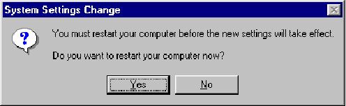 Click Yes and your computer will restart.