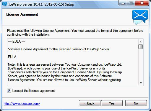 License Agreement 7 License Agreement The License Agreement is displayed.