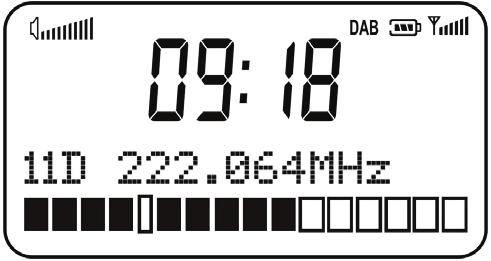 8 Manual Tuning DAB: Manual tuning allows you to tune your D1 to the various DAB Band III channels. 1. Press MENU and or until the display show Manual Scan press ENTER to enter the Services Menu. 2.