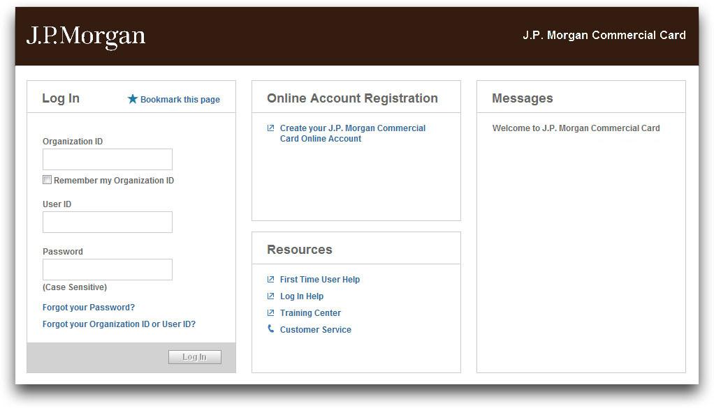 Log In Quick Reference Card ffwelcome to Commercial Card Log In The purpose of this quick reference card is to provide information about logging in to your J.P.