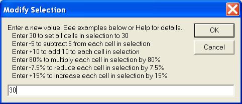 Editing Table Data You can edit table data using standard Windows copy and paste operations by selecting cells and then clicking the right mouse button to pop-up the edit menu.
