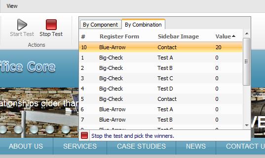 5. In the Page Editor, on the Testing tab, click Start Test to run the test. 6.