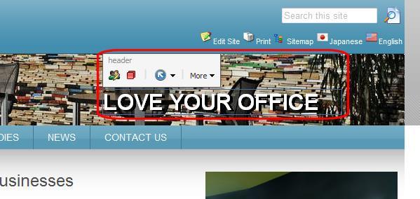 2. On the Home page of the Office Core website, click in the text that appears in the Office Core header. 3.