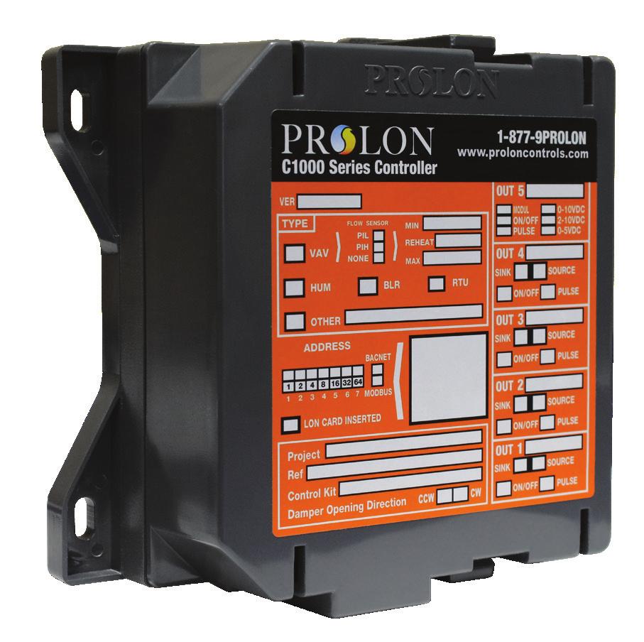 General Information PL-C1000 VAV Zone Controller Description The Prolon C1000 series zone controllers are designed for variable air volume zoning systems.