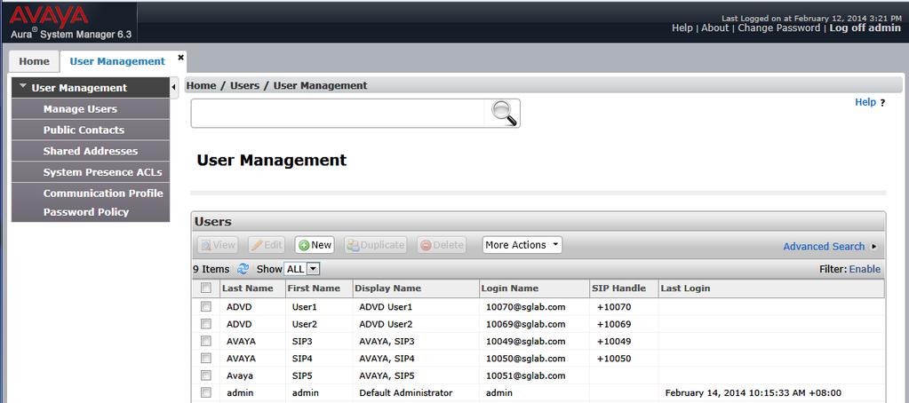 5.2. Administer Users In the subsequent screen (not shown), select Users User Management