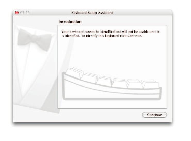 Mac OS X Setup Instructions When you plug a keyboard in for the first