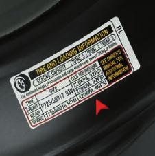 The specific tire with low pressure is indicated on the information