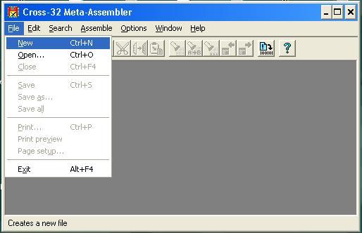 the main IDE interface for Cross-32