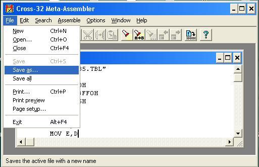EKT 222/4 Microprocessor System Step 3: Select File > Save As