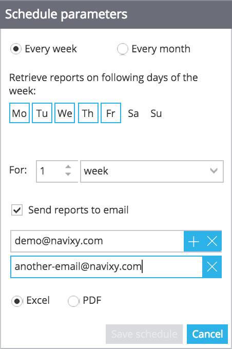 Scheduled Reports Any particular report can be retrieved and delivered to user s mailbox regularly.