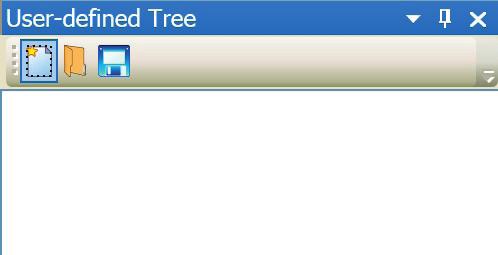 Menu bar User-defined tree The user-defined tree is located on the left-hand side below the tree window in the default program layout.