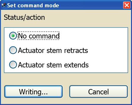 Menu bar Select [Memory Pen > Status...]. The Memory pen action dialog box automatically appears. Select status (). Click Writing... button. 2.5.