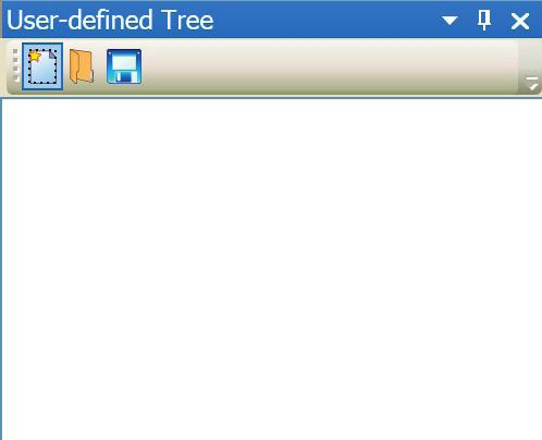 After opening a file, only the main folders are shown in the tree. Click to expand the folder and show its subfolders. Click to collapse the folder tree.
