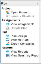 2. Interface Planning Figure 6. Interface Planner Flow Control Click to launch planning tasks Interface Planner accounts for any imported project assignments.