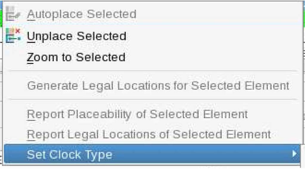 into the location, or using the Report Legal Locations of Selected Element or the Autoplace Selected commands.
