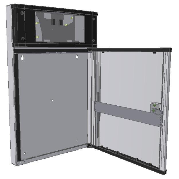Cabinet Industrial Compact S 5100167-00A Large thin cabinet with one Control M 4,3 panel, No space for modules. Intended for the industrial market.