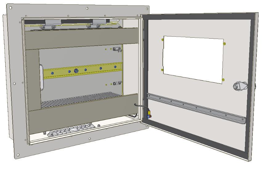 Cabinet Cargo H430 W500 With Frame 5101014-01A (Not ) Large cabinet with a Control M 4,3 panel, with one row of modules.