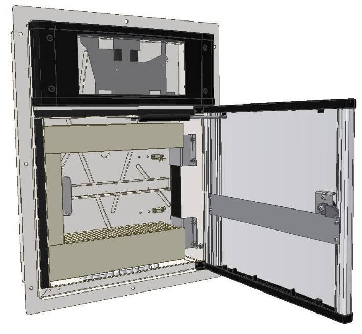 Cabinet Compact With Frame 5100207-00A Compact and light cabinet with a Control M 4,3 panel. The same cabinet as Cabinet Compact, but equipped with a frame for recessed flush mounting.