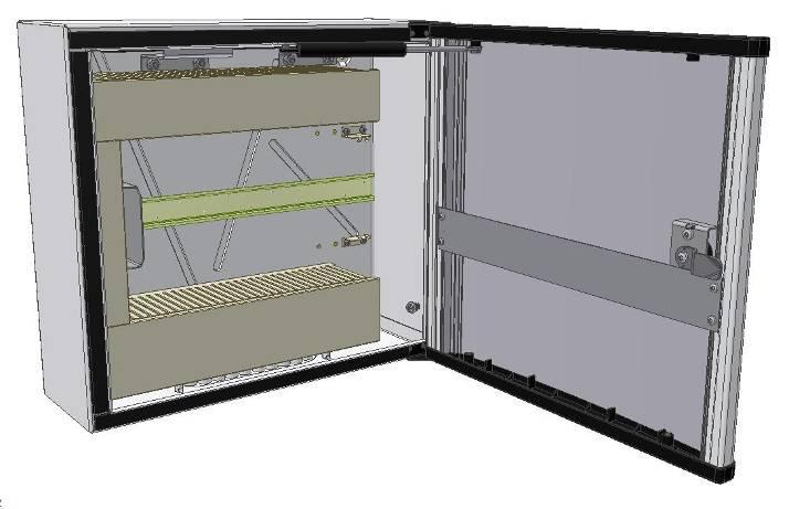 Cabinet Distributed W440 H400 5101017-00A Very compact and light cabinet without panel. Intended for distributed centrals in the marine market.