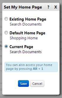 NOTE: After you changed your home page preference the Set My Home Page will give you three choices.