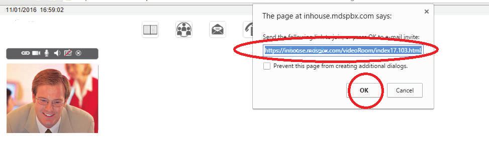 forwarding the link. Click OK to open a standard Invite mail in your default mail client.