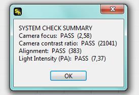 11.1. System check 11. The Acquisition Menu It is recommended to perform a system check before running measurements (typically in the morning).