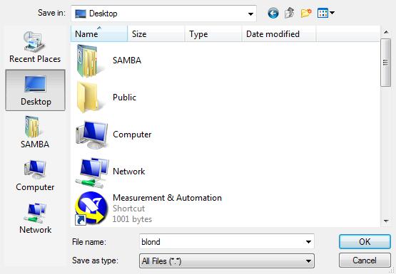 Example with folder name: blond in the desktop of the computer The folder will contain: A sub-folder containing the images with a TIFF format.