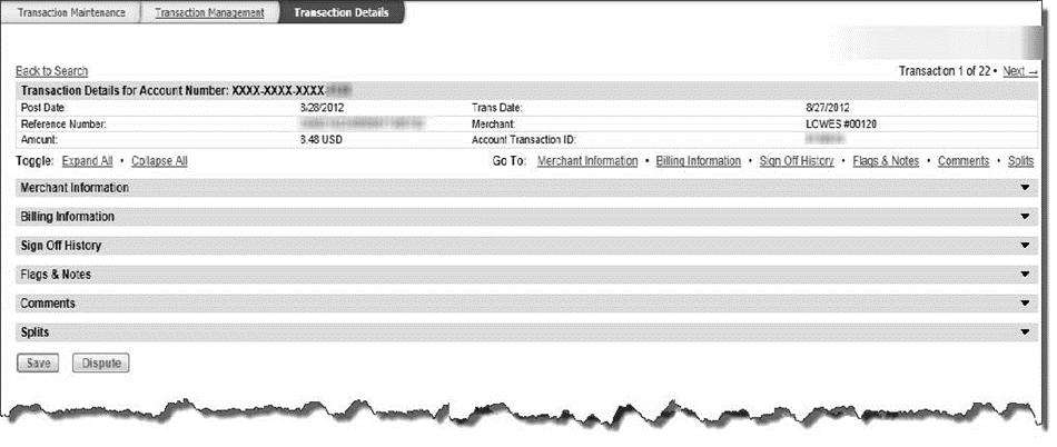 Actions Available Under Transaction Management: 1. Click to View and Edit Transaction Details.