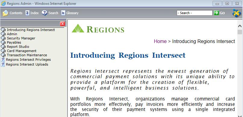 Once you click Dynamic Help, you will land on a page with a brief introduction of Regions Intersect.