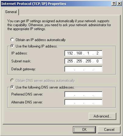 To set the PC to DHCP mode, select Obtain an IP Address automatically.