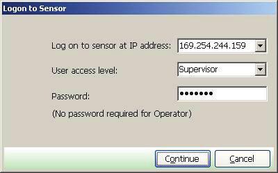 Logging On 1. From Utilities menu, select Log On. 2. The Log On screen is displayed. Select an IP address of the to be connected. Fig. 3-12 Logging On 3. Select User access level and enter a password.