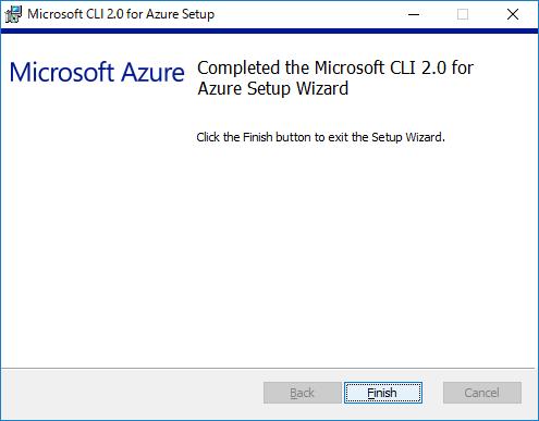 9) Installing the Azure CLI Install the Azure CLI. The procedure to install the Azure CLI from the installer is described.