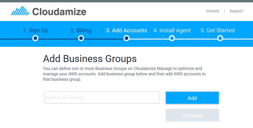 Click Save to save the Payment Information. Now we are ready to add Amazon AWS accounts. Add Accounts In this step you will configure the Amazon AWS Accounts to be managed.