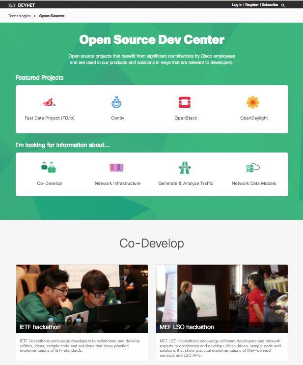 Open Source Dev Center Your Source for Open Source at Cisco https://developer.cisco.