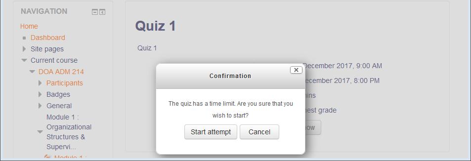 12 STEP 3: Once the online quiz open, student have specific time set by the lecturer to answer the question. Click the Attempt quiz now button.