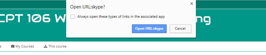 23 STEP 3: Click on the Open URL:skype button.