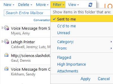 You can also delete an entire string of emails (conversation) by right clicking on an email in the conversation and selecting Ignore Conversation.