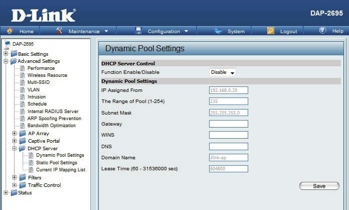 DHCP Server The DHCP address pool defines the range of the IP address that can be assigned to stations in the network.