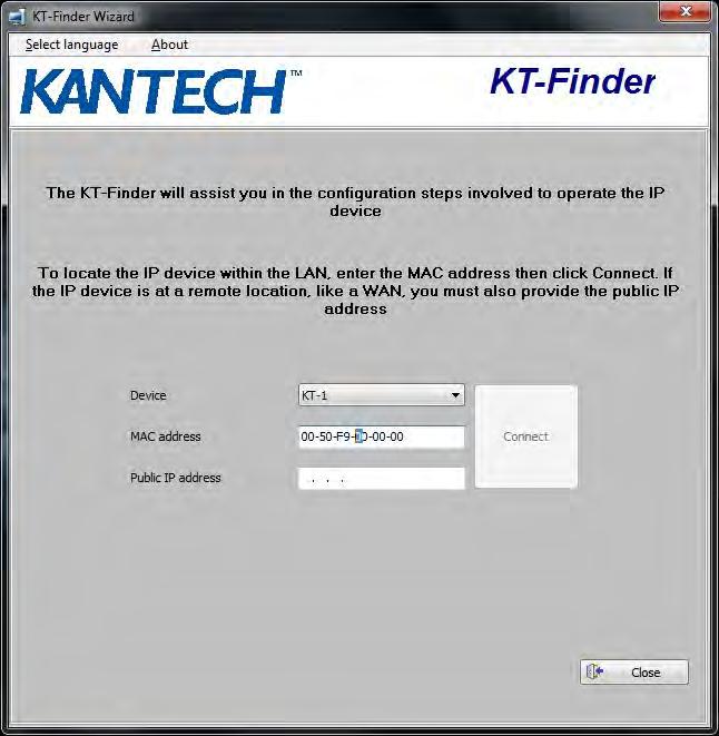 3 - Start the KT-Finder.