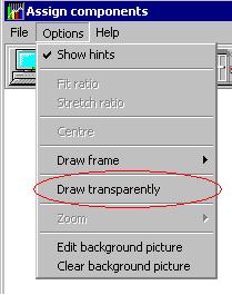 NOTE: The Draw transparently option allows you to place a transparent icon on top of a