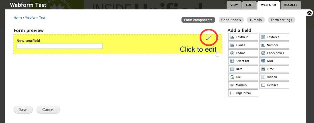 Add information as desired and click Save.