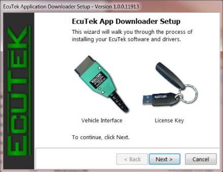 EcuTek s software requires the USB dongle key to be plugged in at all times to run its software.