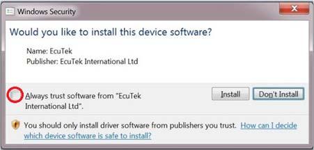 3. At this stage, you will be installing the drivers for both the USB Dongle Key and your OBDII-to- USB Cable.
