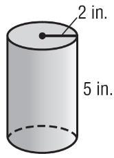 The volume V of a cylinder with radius r is the area of the base B times the height h.