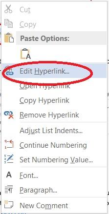 Links 1. Word automatically creates a hyperlink when a user pastes a full URL onto a page.