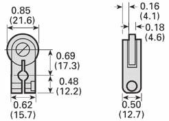 86 (22).2 (5).1 (3) Bantam roller lever Precision adjustment roller lever Dimensions Dimensions Catalog Number A B C D E F Catalog Number A B C D 3SX3-KL34.69 (18).