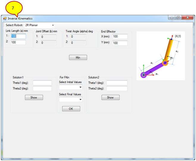 2.4. 3D MODEL VIEW OPTIONS Figure 5: User Interface of Inverse Kinematics Window RoboAnalyzer lets the user to zoom, rotate and pan the 3D model to