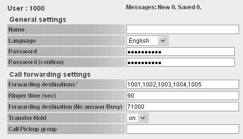 6.3. Ring Group Setup 1001 1002 )))) )))) PBX GW )))) )))) )))) 1003 1004 1005 Group 1000 Call for 1000 Router In this example, Ring Group is set up for extension 1000.